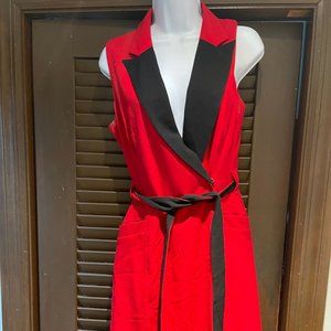 Red & Black Wrap Calvin Klein Dress